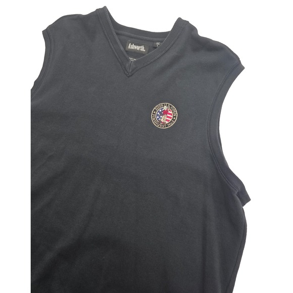 Vtg 2005 US Open Golf Pinehurst Ashworth Black Cotton Vest - L - Picture 2 of 6